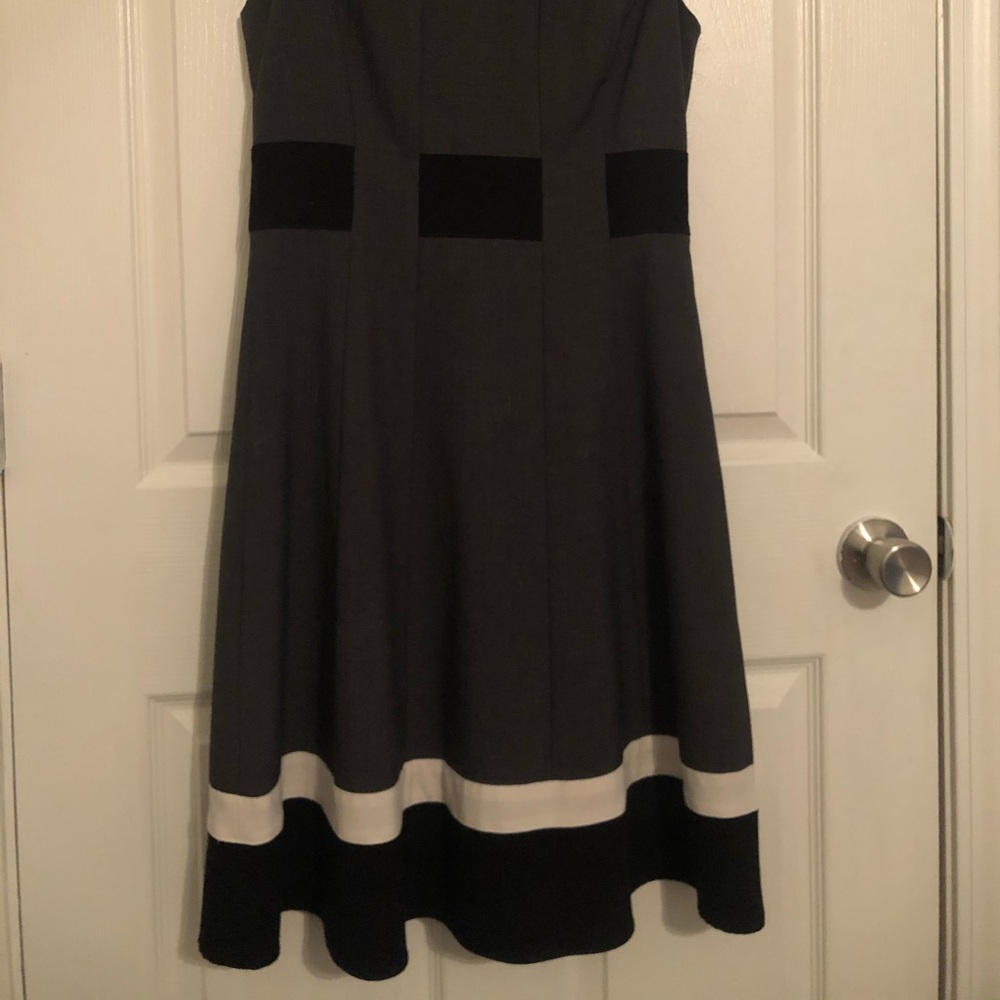 Gray, white charcoal Calvin Klein dress.